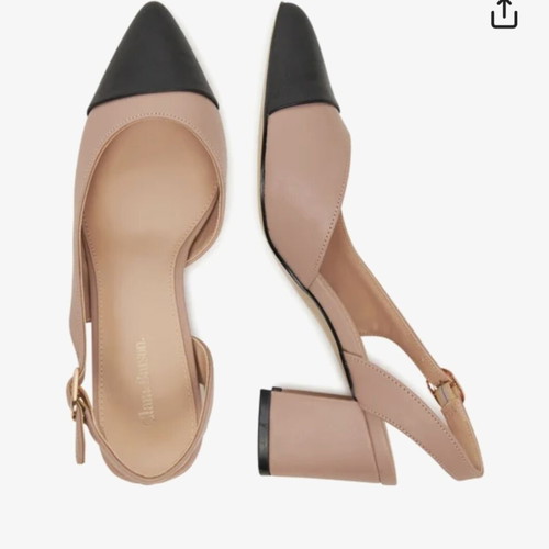 Slingback Clara Barson shoes like new, black toe, 6cm heel