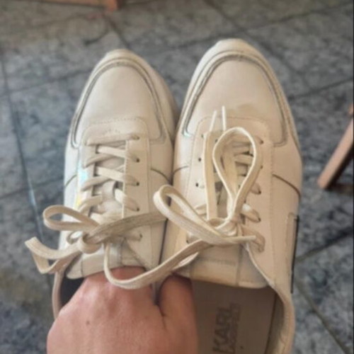Karl Lagerfeld white athletic shoes like new, size 40