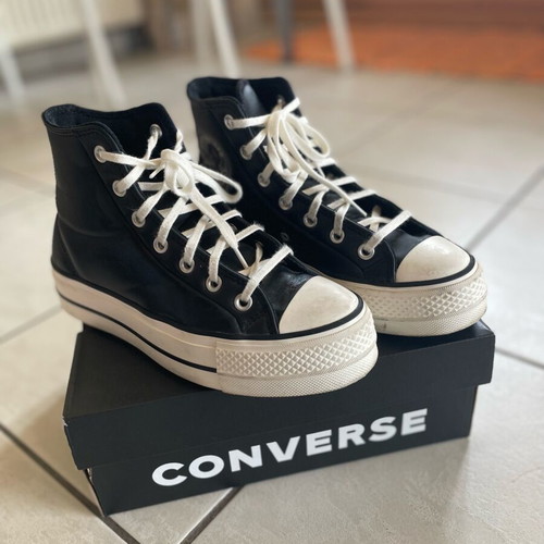Converse Flatform boots like new, leather, black and white, size 37.5
