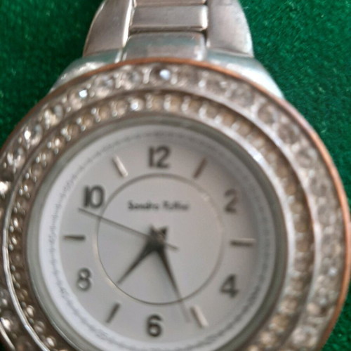 Sandra Fellini women's watch used silver with strass and metal bracelet