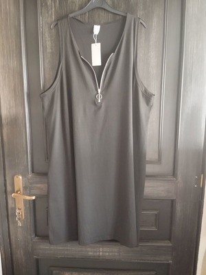 Φόρεμα με τιράντες και φερμουάρ plus size μαύρο καινούργιο