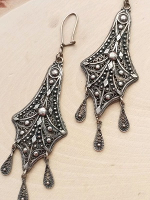 Silver 925 vintage earrings like new, length 9.5cm