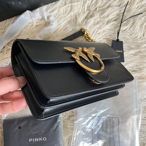 Pinko crossbody bag new black with gold details