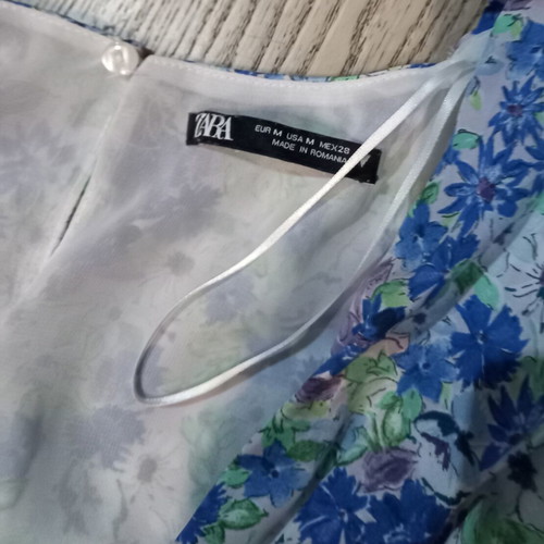Zara turquoise floral jumpsuit, size M