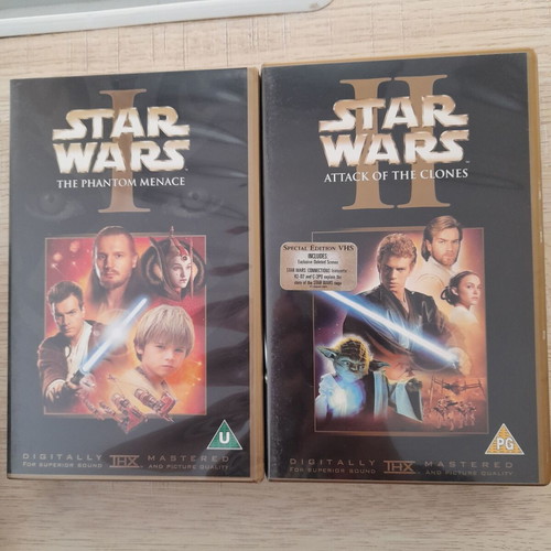 Star Wars The Phantom Menace / Attack of the Clones VHS like new, set of two