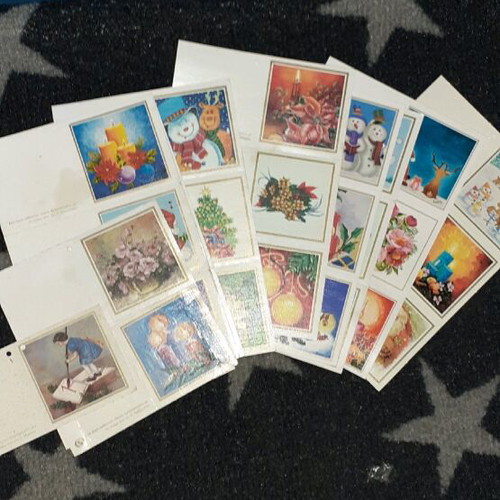 Christmas cards like new with music, pack of 5 pieces