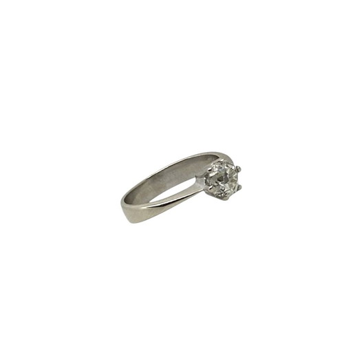 Solitaire ring 1.13ct white gold 18k like new