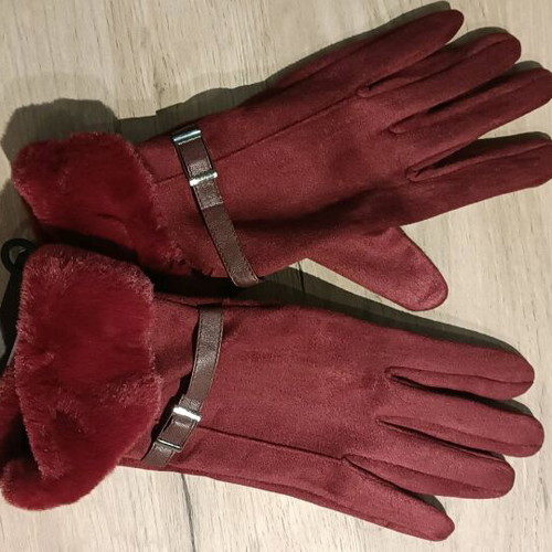Amelie gloves burgundy new, size Large