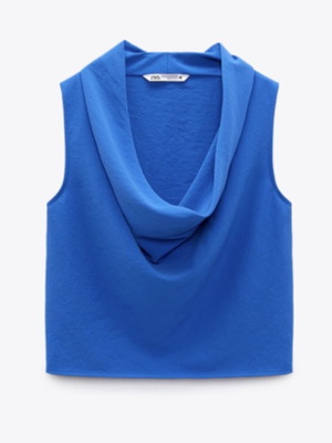 Top μπλε ντραπέ XS σαν καινούργιο Zara