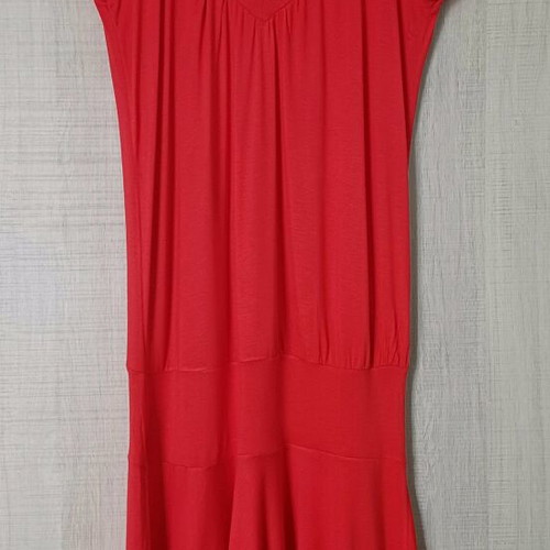 Short-sleeve dress red like new, size M