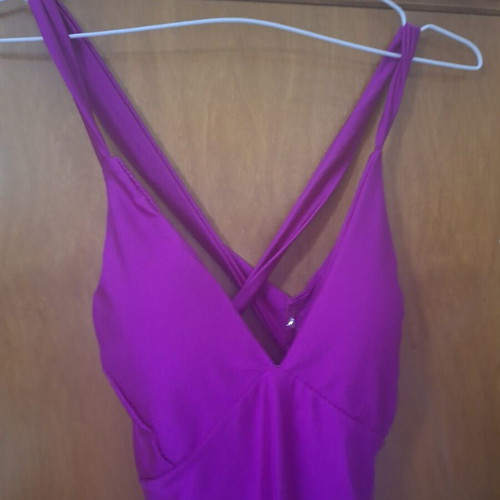 Women's Magenta Evening Dress One Size with Cups and Front Slit