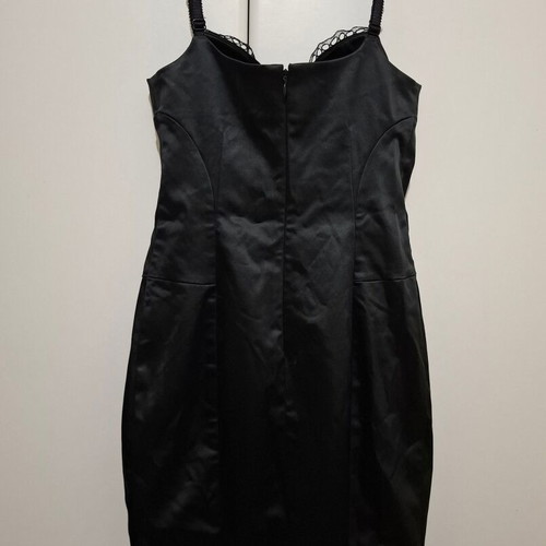 Dolce & Gabbana Black Satin-Look Cocktail Mini Dress IT 40 like new
