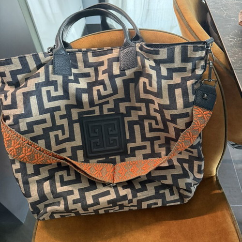 EL. Handmade in Greece large tote shoulder bag, geometric pattern