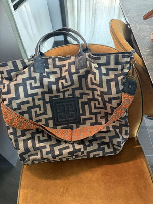 EL. Handmade in Greece large tote shoulder bag, geometric pattern
