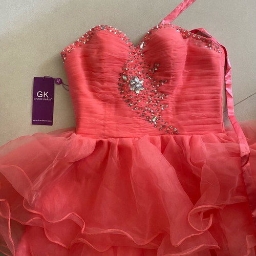 Grace Karin prom dress pink new, size 42