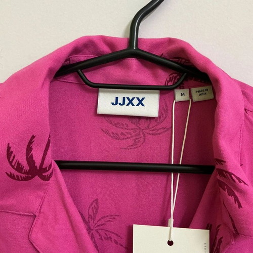JJXX crop shirt with palm trees, pink, size M