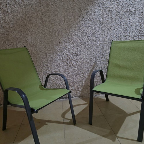 Metal veranda chairs like new, set of 2