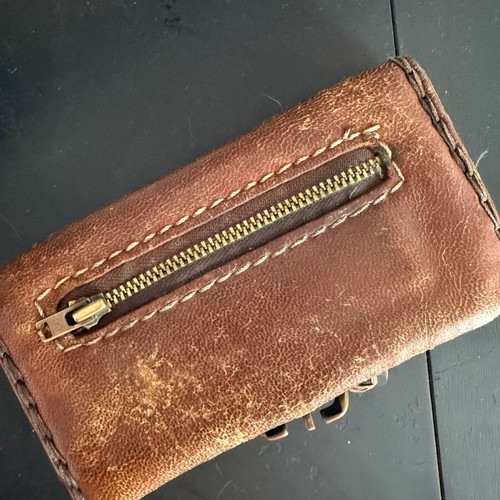 Leather tobacco pouch handmade, used