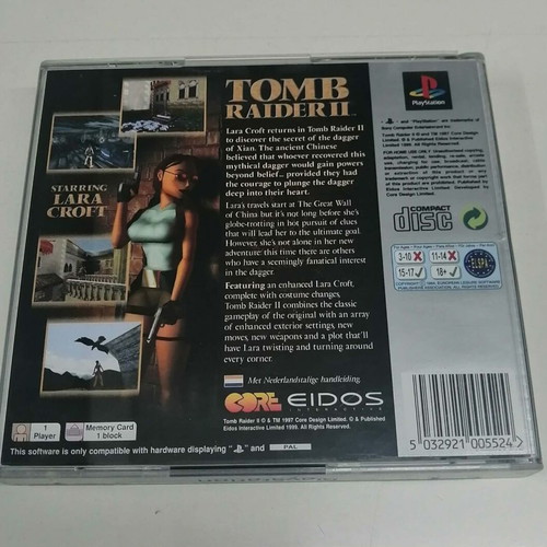 Tomb Raider 2 PS1 Platinum game like new, English version