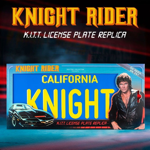 Doctor Collector Knight Rider K.I.T.T. License Plate Prop Set new