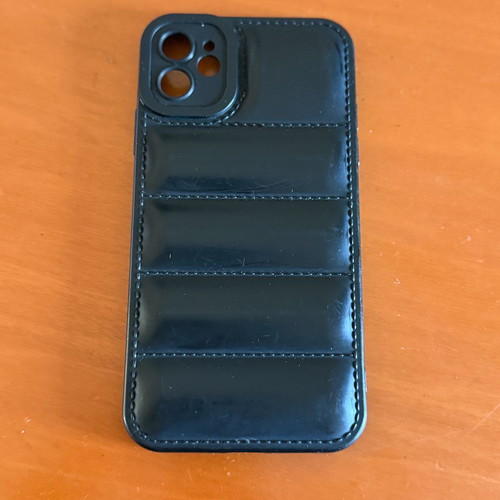iPhone 11 case black leatherette with embossed design used