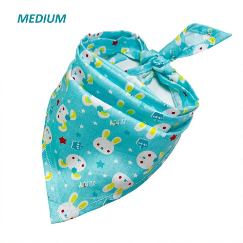 Groovy Style Turquoise Bunny dog and cat bandana size M new