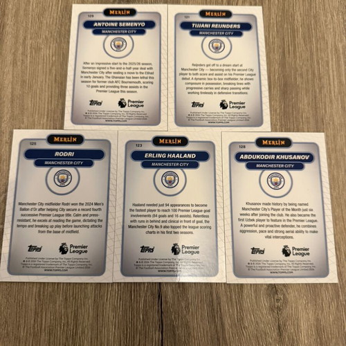 Merlin Topps Manchester City Mix lot base 5 cards like new