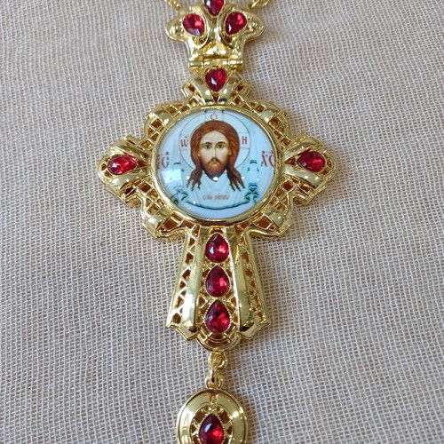 Epistithios Hieratic Cross Agio Mandilio with Chain new