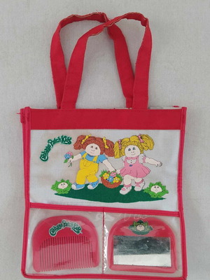 Λαχανόπαιδα Cabbage Patch 1983 πάνινη τσάντα μεταχειρισμένη με καθρέφτη και χτένα