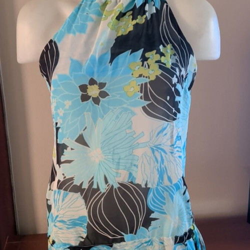Miss Simbolo women's summer blouse like new, black multicolor, size M