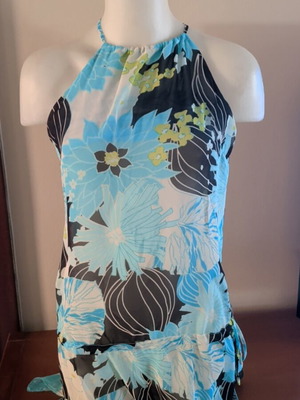 Miss Simbolo women's summer blouse like new, black multicolor, size M