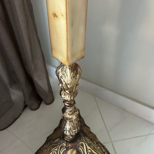 Vintage baroque floor lamp used, 1.46 m tall, three arms