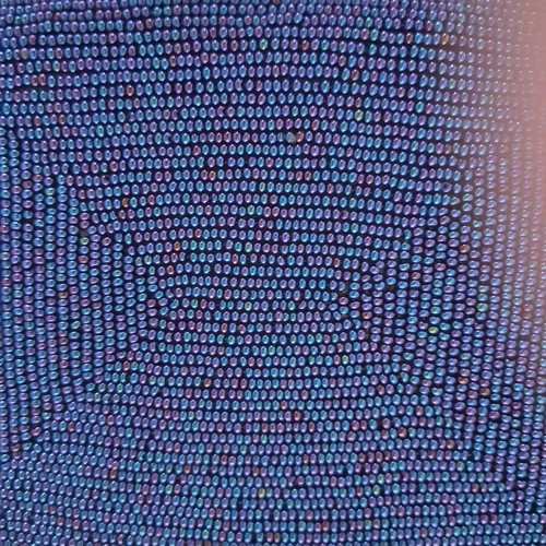 Vintage envelope bag with blue beads satin lining like new