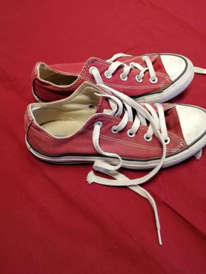 Converse All Star athletic shoes used, burgundy, size 36