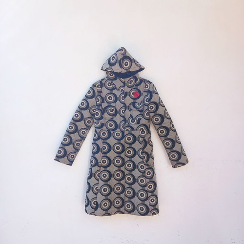 Desigual coat used size 38 with hood and red heart detail