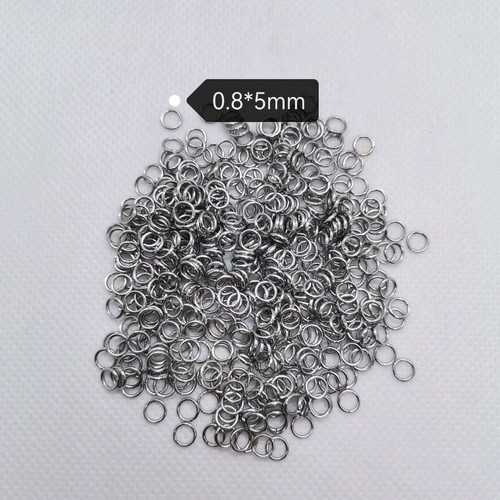 Stainless steel open jump rings 0.8×5 mm, pack of 500