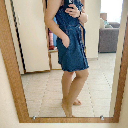 Denim dress for women, size 38, blue