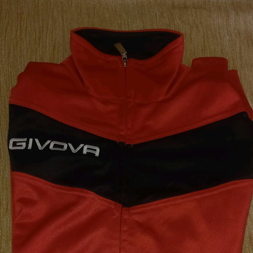 Sports jacket like new, red with sewn logos