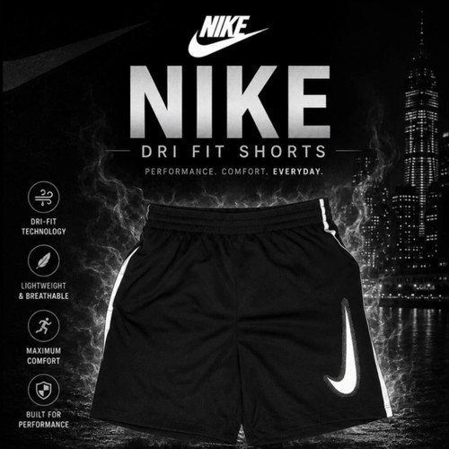 Nike Dri Fit shorts size L black and white
