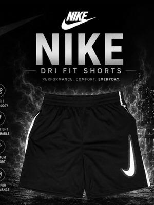 Nike Dri Fit shorts size L black and white