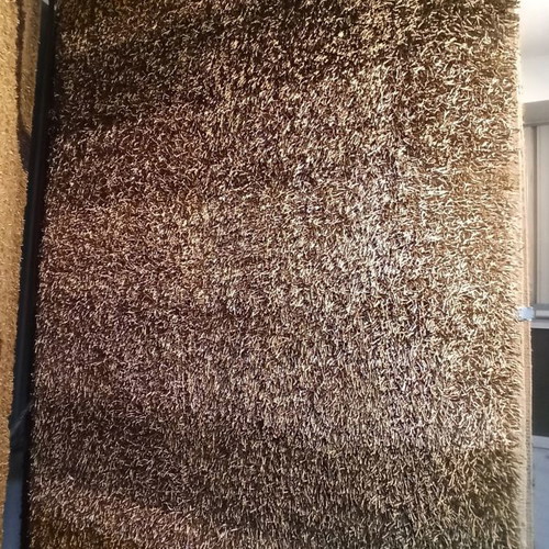 Shaggy handmade rugs from India gold oil beige, new, set of 2