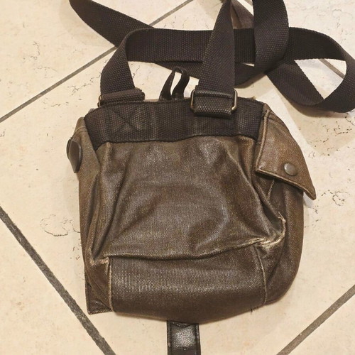 Men's canvas vintage messenger bag, beige brown