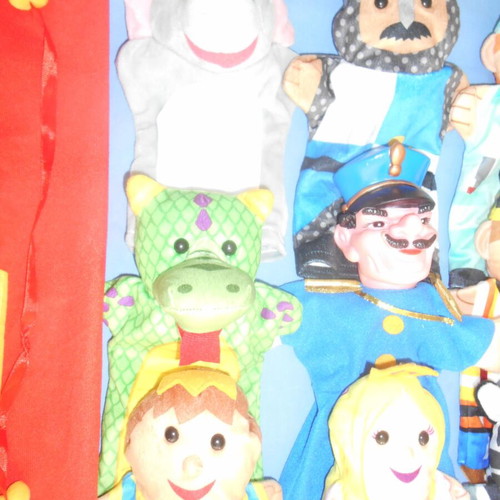 Puppet theater figures used, set of 18 with free cloth