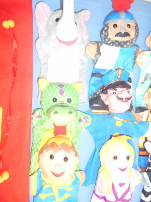 Puppet theater figures used, set of 18 with free cloth