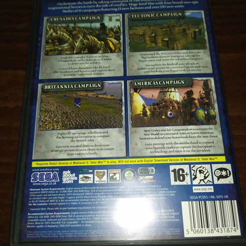 Medieval 2 Total War Kingdoms Expansion PC DVD used