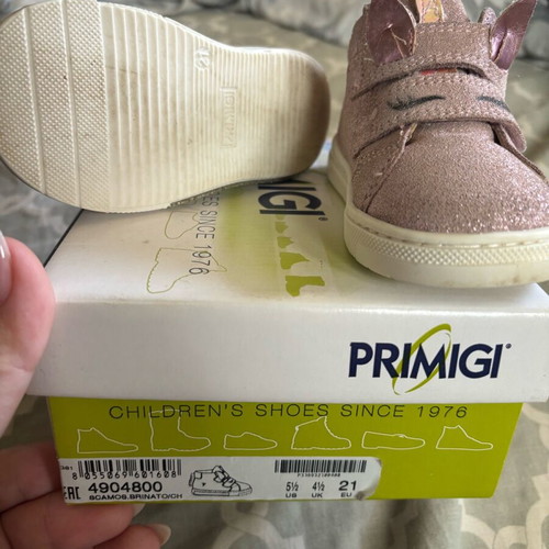 Primigi children's boots size 21 like new, anatomical pink glitter