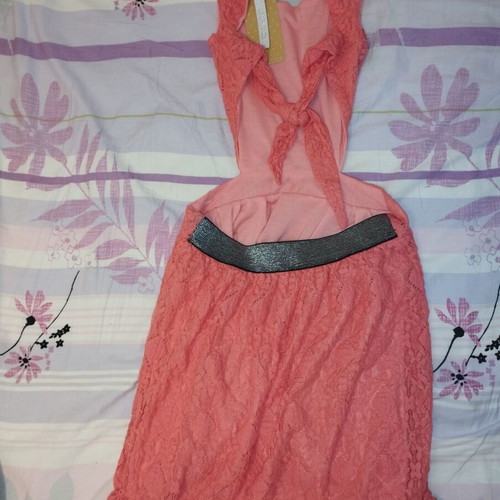 Miss Ebito beautiful youth dress with lace coral new