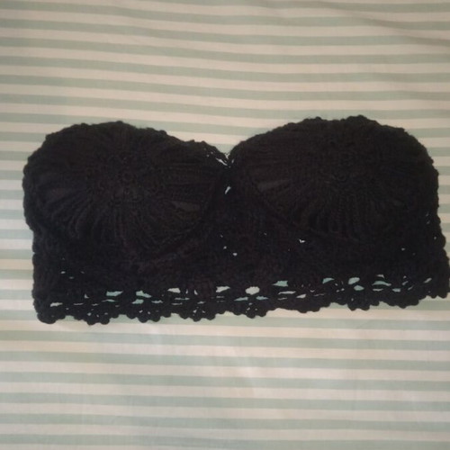 Zara crochet top new, size M, black