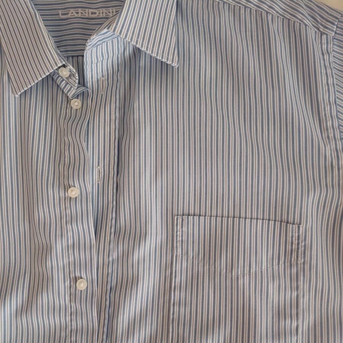 Men's striped shirt used, long sleeve, cotton, size 43/17