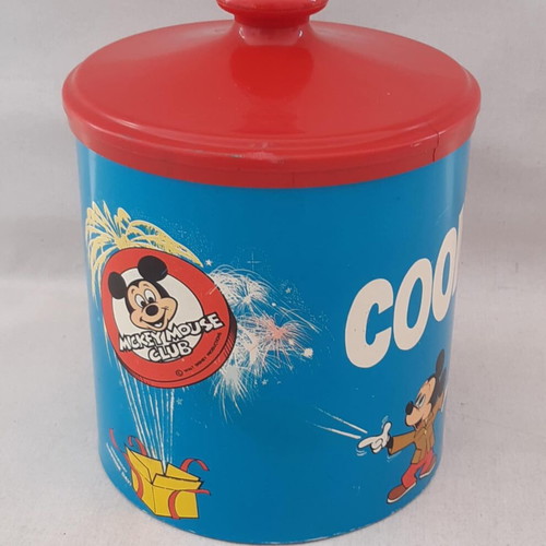 Cheingo 1970s large vintage tin cookie box Mickey Mouse used